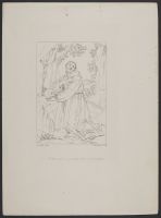 St Francois a genoux devant la crucifix