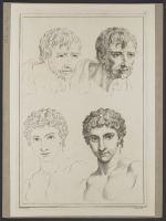 Study of old and young man, shaded and unshaded