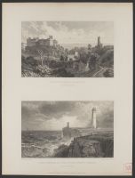 Castle and Church, St. Donats / Light-Houses at Nash Point, Near  St. Donats.