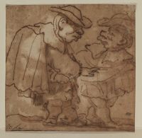 Caricatures of two men walking