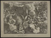 Jupiter Brandishing Thunderbolts in the clouds