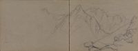 Mountain Peaks (recto) ; Section of Mountain Landscape (verso)