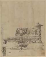 Design for a chest, with a scene representing the Continence of Scipio (recto)