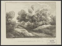 Landscape with figures walking along a path