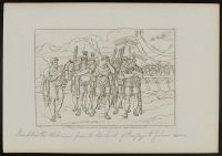 The rhetorician Theodatus presents the head of Pompey to Julius Caesar