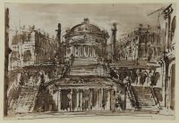 Pantheon in an imaginary architectural setting (recto)