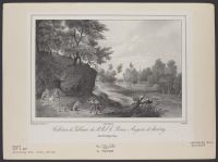 Landscape scene with robbers attacking two men