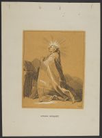 Kneeling male saint, facing left