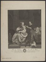 Interior scene with two women and a child