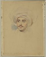 Portrait head of Edward William Lane (1801-1876) in a turban