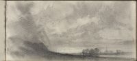 Turbulent sky above a plain