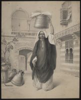 Young girl carrying a pot