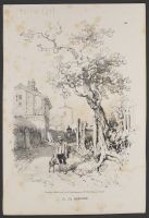 A man with a dog in a landscape