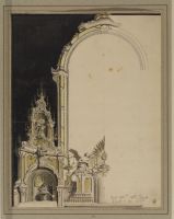 Design for sculpted altar in a church