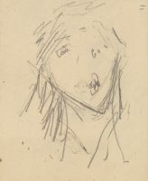 Page of a sketchbook - a singing head