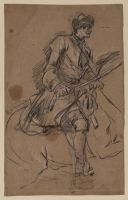 Mounted cavalryman with drawn sabre