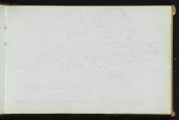 Seascape with mountainous shore and beacon (recto)
