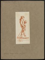 Standing male figure with staff and sword
