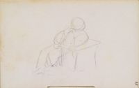 Slight sketch of seated figure