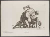 Two wrestlers, side view  Plate 18 from Signorum veterum icones, 100 plates plus  title-page, of etchings after classical sculpture, dedicated to  Johannes Wtenbogaard and Constantijn Huygens
