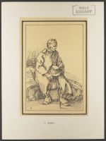 Seated male figure with hat and stick, from "Rustic Figures after Nature"