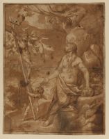 Penitent Magdalene before a vision of the crucified Christ