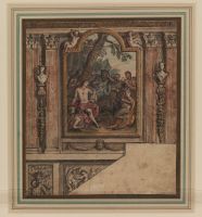 Design for staircase decoration - Apollo and Marsyas