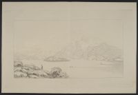 Ben Venue, part of the East End of Loch Katerine, the island,  from the road near Drum-Baich Rock.