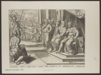 Bathsheba comes to King Solomon, to speak to him for Adonias