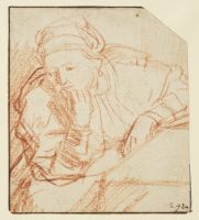 Saskia seated at a table