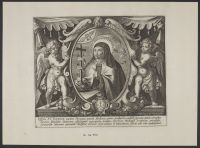 Saint Teresa flanked by two cherubs