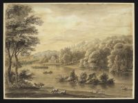 View of the Pantheon from across the lake in Stourhead