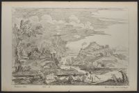 Landscape with men bathing