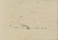 Study of sky over sea with shipping