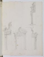 Sketch designs for interior doorways of a palatial residence  (recto)