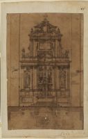 Design for an altar with a Crucifixion and Saints Peter and Paul