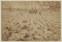 A storm on the River Schelde with a view of Antwerp