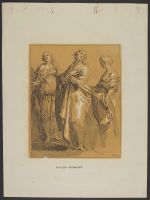 Studies of three standing female figures