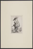 Gentleman with fur bordered coat holding his hands behind his  back (le gentilhomme au manteau bordé de fourrures tenant ses  mains derrière le dos)