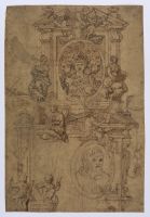 Three designs connected with Vasari's 'Lives of the Artists (recto)