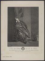 An old man asleep, seated by the fire