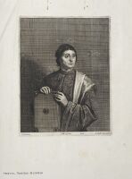 Half-length portrait of a man holding a book