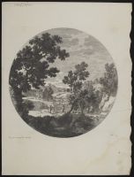 Landscape with figures and livestock crossing a river