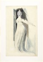 Standing woman seen from the back 
