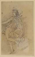 Female figure dancing (recto)