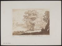 Landscape with cattle by a river, a herdsman nearby