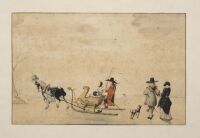 Dragon-shaped sleigh on ice