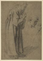 Studies for the figure of a monk (recto)