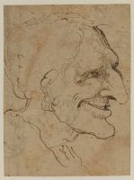 Caricature head of Pope Benedict XIII (Orsini) (?) in profile (recto)