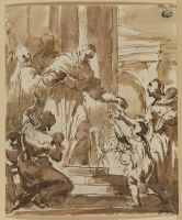 Saint Charles Borromeo distributing alms (recto)
